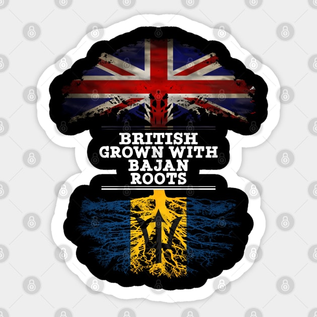 British Grown With Bajan Roots - Gift for Barbados With Roots From Bajan Sticker by Country Flags